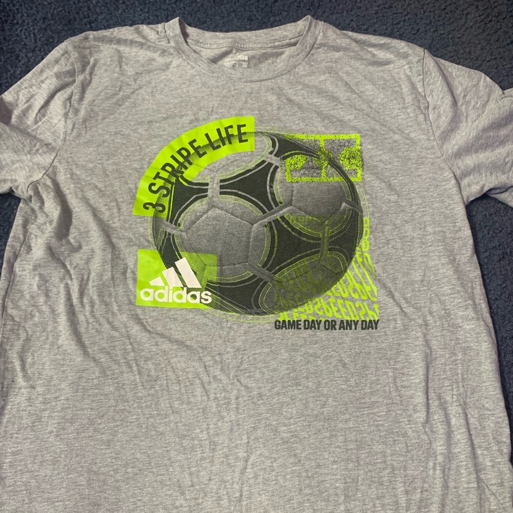 2 Like-New Big Boys 18/20 XL Adidas Graphic Shirts